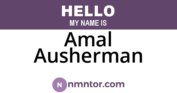 Amal Ausherman
