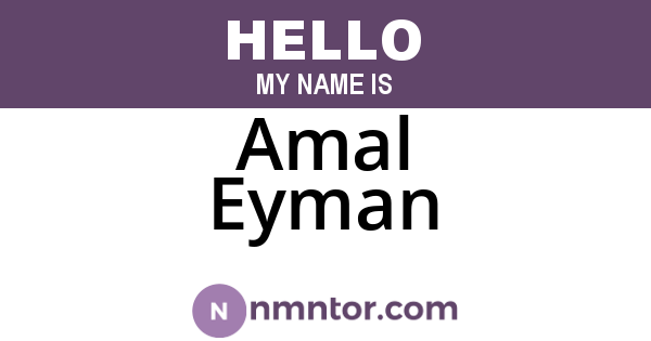 Amal Eyman