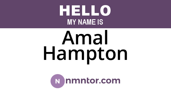 Amal Hampton