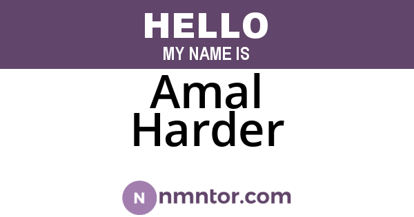 Amal Harder