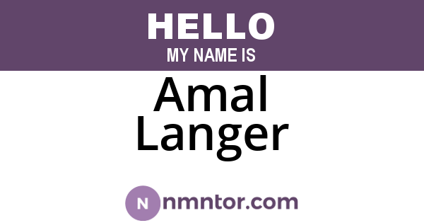 Amal Langer