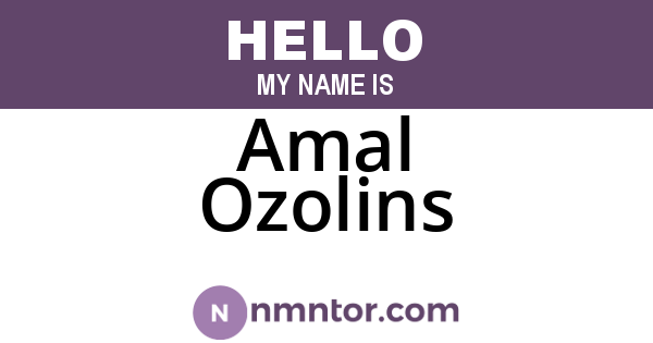 Amal Ozolins