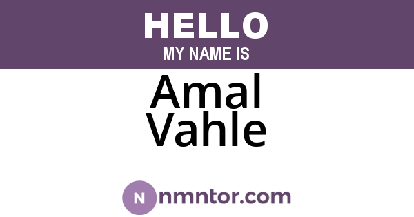 Amal Vahle