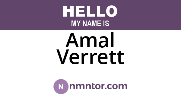 Amal Verrett