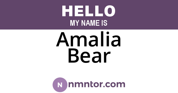 Amalia Bear