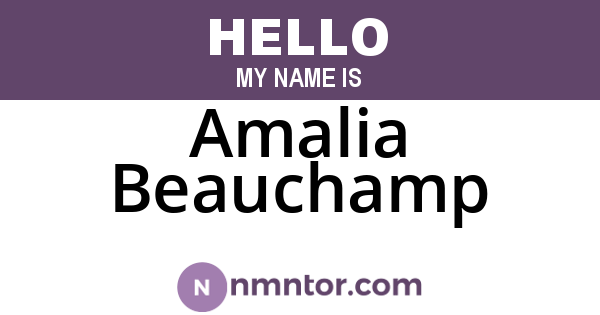 Amalia Beauchamp