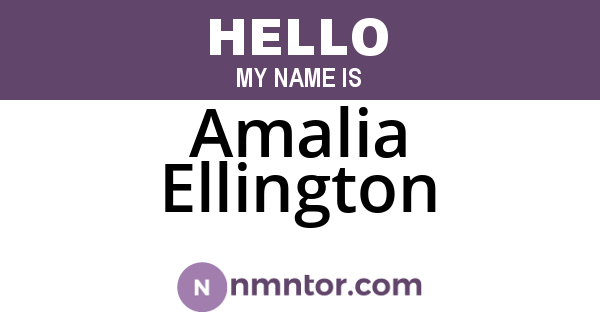 Amalia Ellington