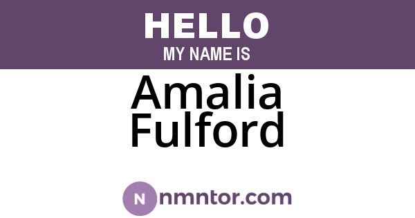Amalia Fulford