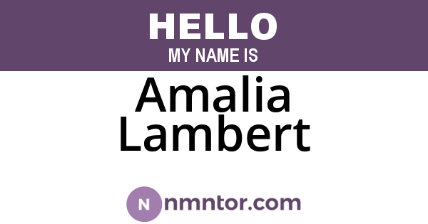 Amalia Lambert
