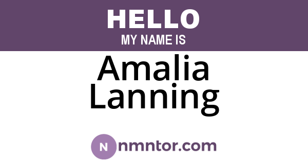 Amalia Lanning