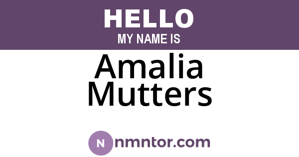 Amalia Mutters