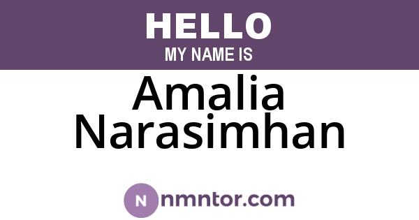 Amalia Narasimhan