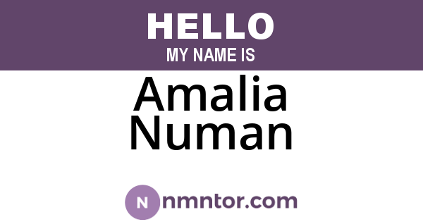 Amalia Numan