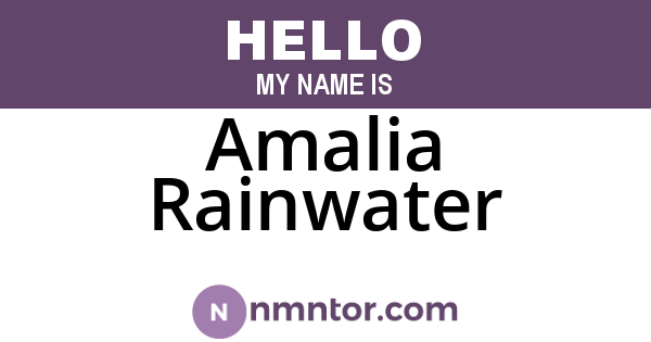 Amalia Rainwater