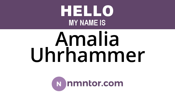 Amalia Uhrhammer