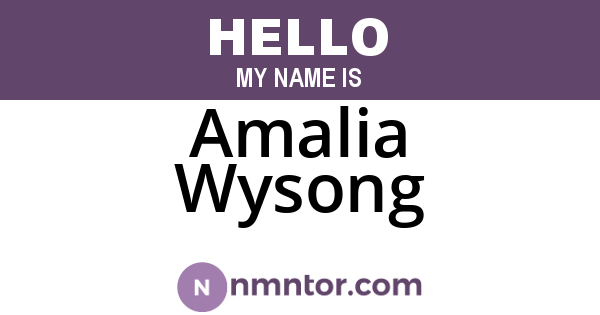 Amalia Wysong