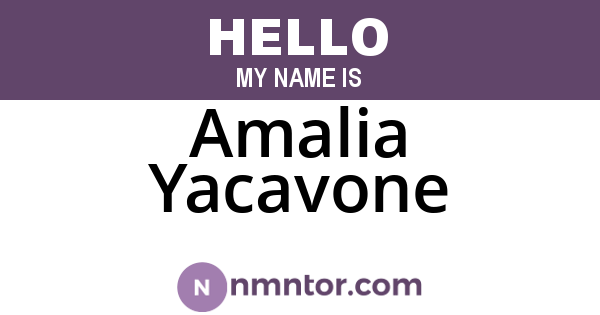Amalia Yacavone