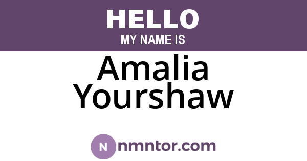 Amalia Yourshaw