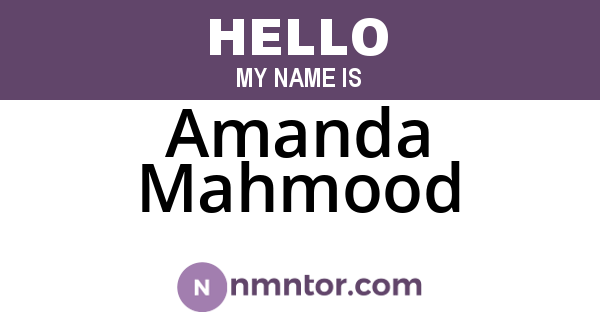 Amanda Mahmood