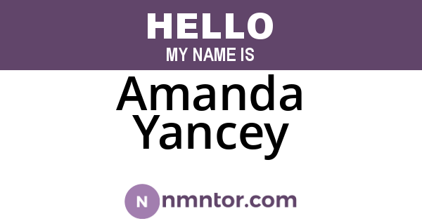 Amanda Yancey