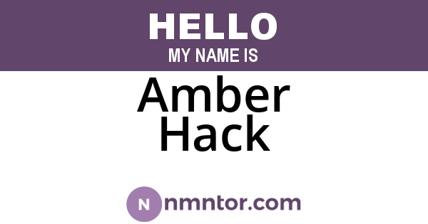 Amber Hack