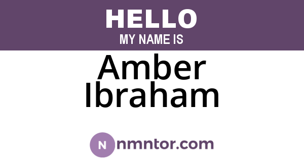 Amber Ibraham