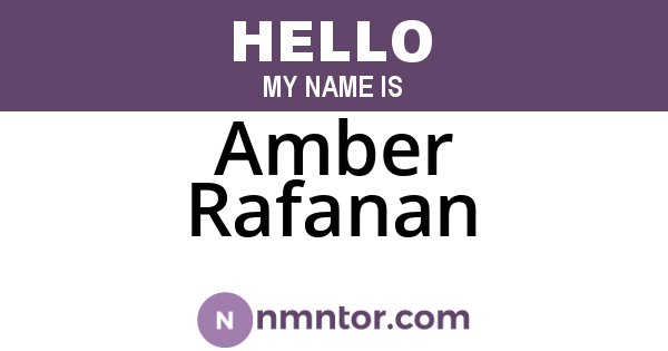 Amber Rafanan