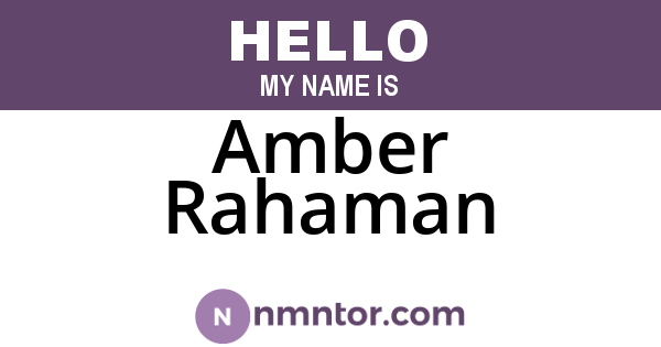 Amber Rahaman