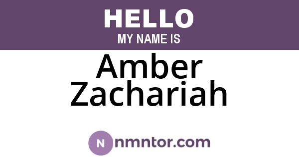 Amber Zachariah