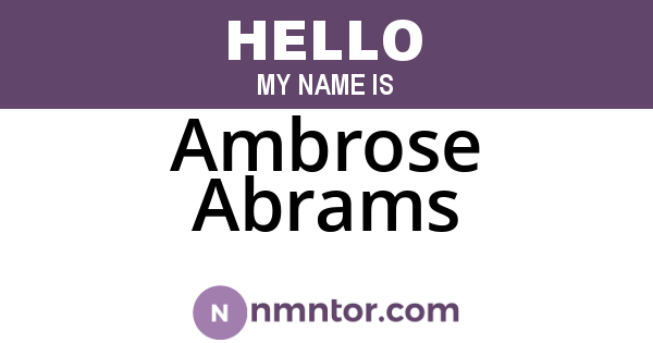 Ambrose Abrams