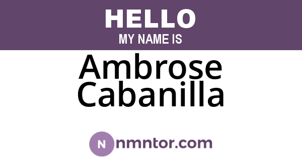 Ambrose Cabanilla