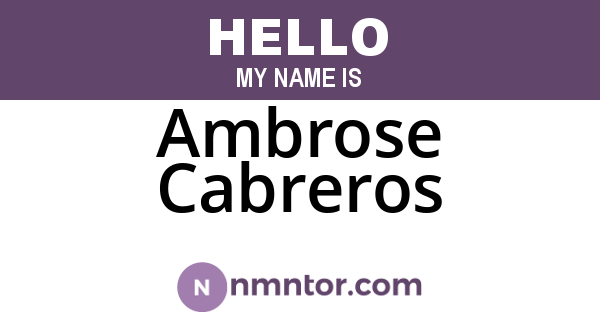 Ambrose Cabreros