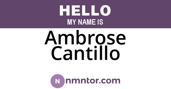 Ambrose Cantillo