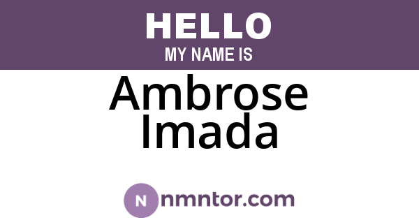 Ambrose Imada
