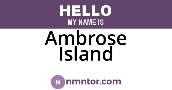 Ambrose Island