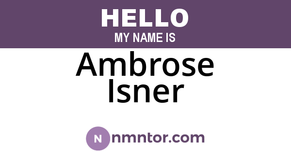 Ambrose Isner