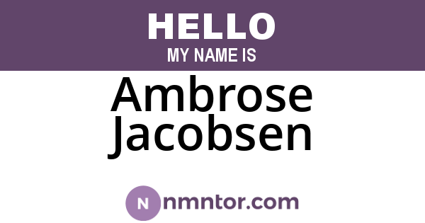Ambrose Jacobsen