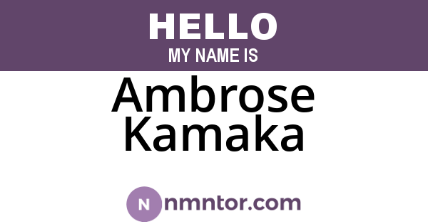 Ambrose Kamaka
