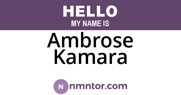 Ambrose Kamara