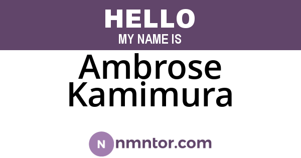 Ambrose Kamimura