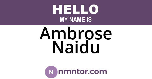 Ambrose Naidu