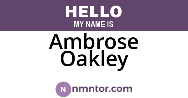 Ambrose Oakley