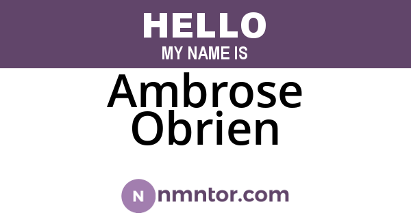 Ambrose Obrien