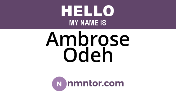 Ambrose Odeh