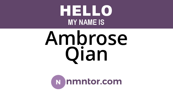 Ambrose Qian