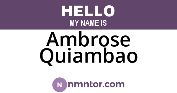 Ambrose Quiambao