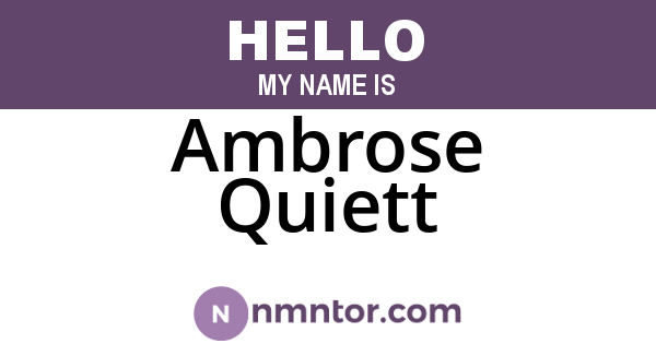Ambrose Quiett