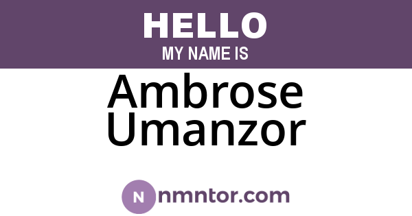 Ambrose Umanzor