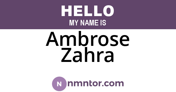 Ambrose Zahra