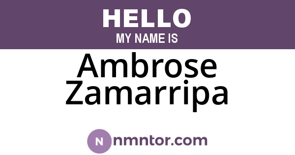 Ambrose Zamarripa